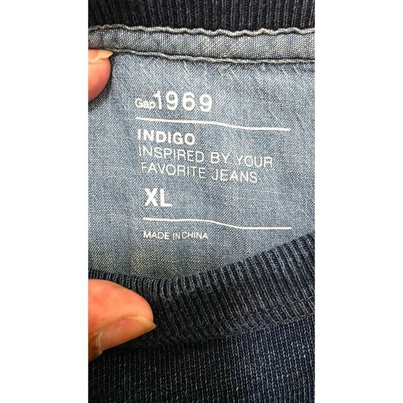 Gap 1969 Indigo Sweatshirt XL Blue Crewneck Long Sleeve Casual Mens - Picture 6 of 7